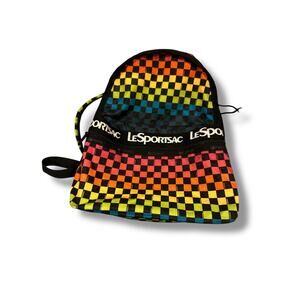 LeSportsac Rainbow Checkerboard Backpack Colorful Nylon Mini Backpack